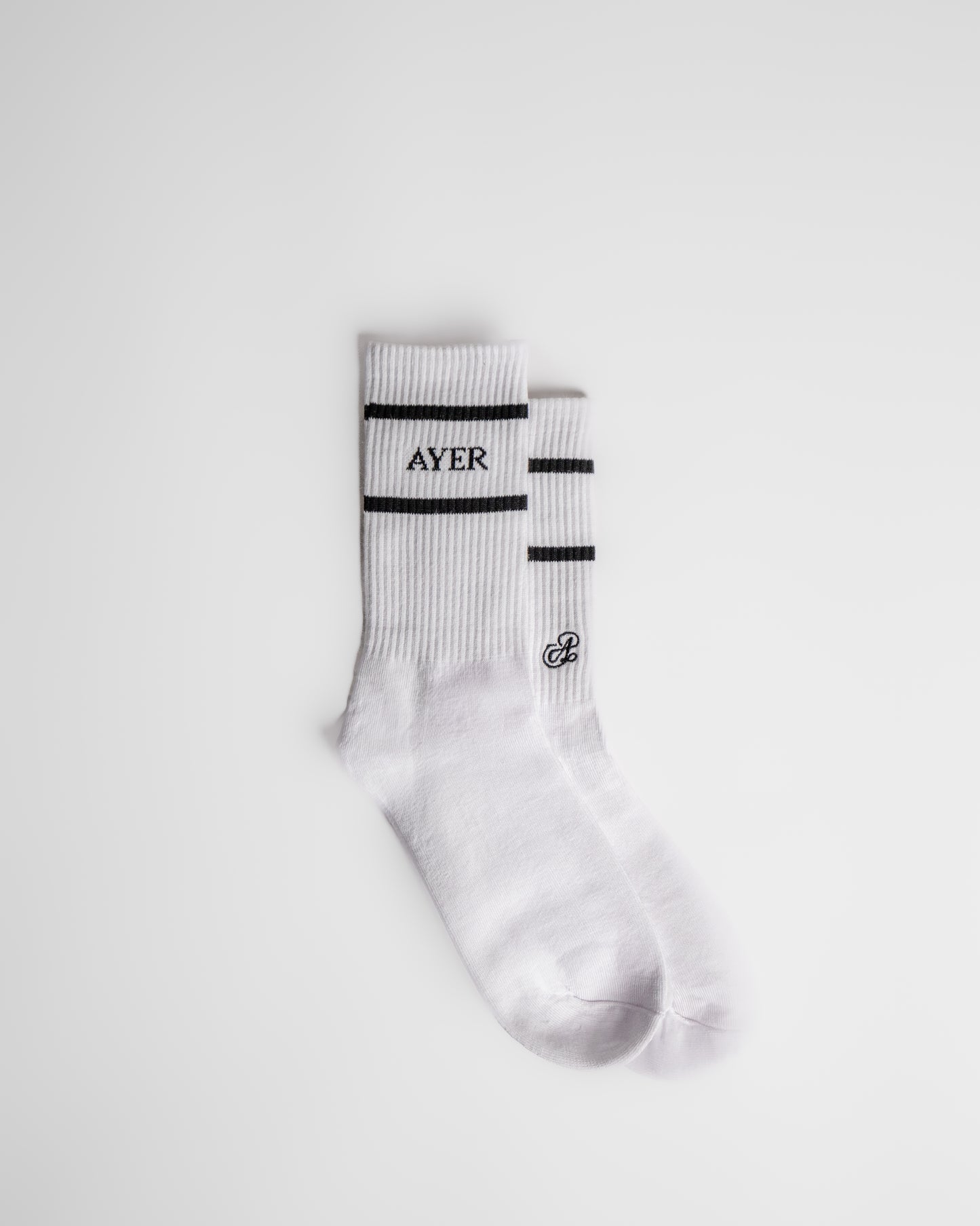 AYER White Crew Socks