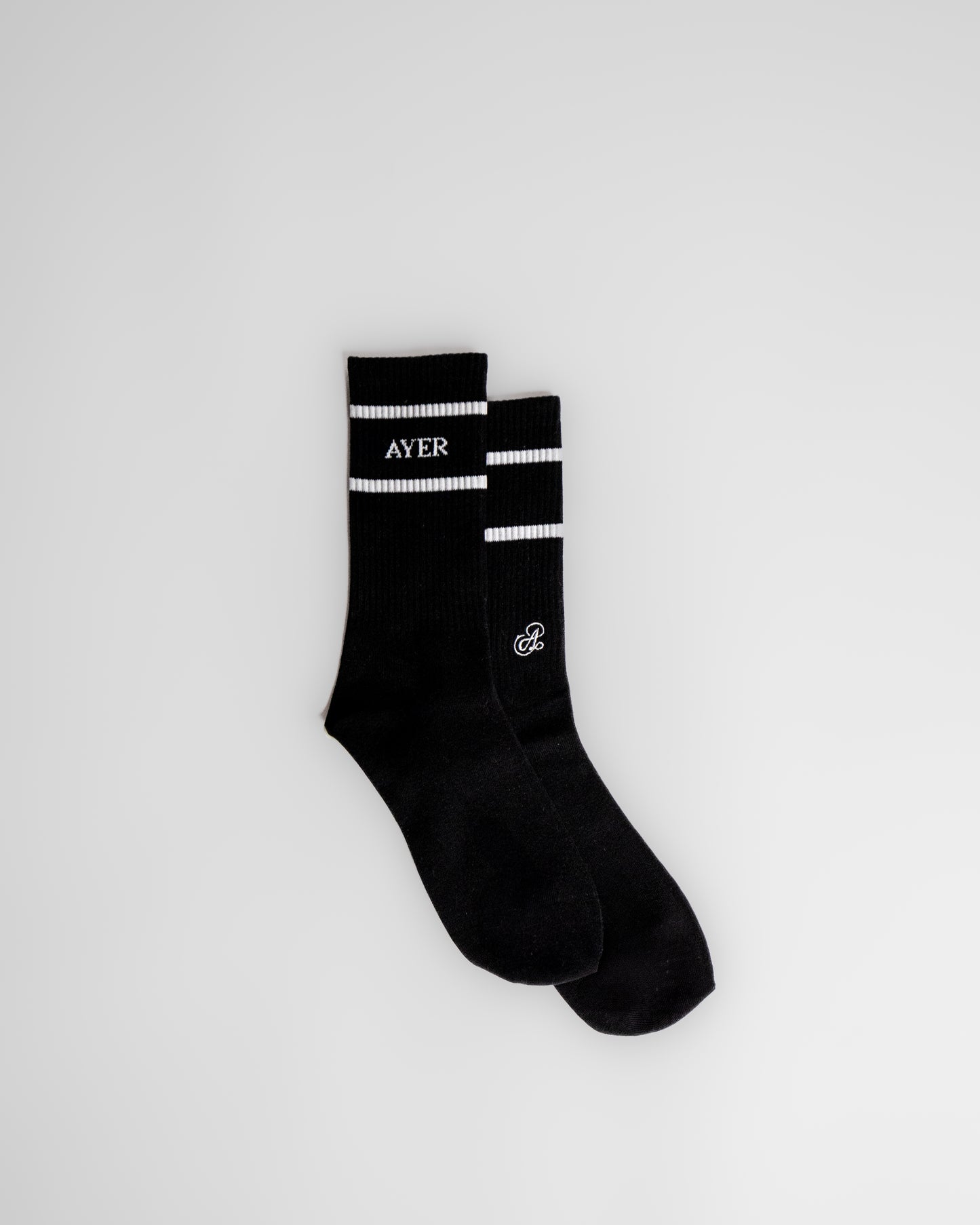 AYER Black Crew Socks
