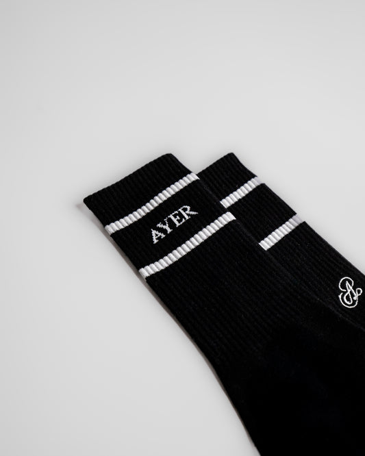 AYER Black Crew Socks