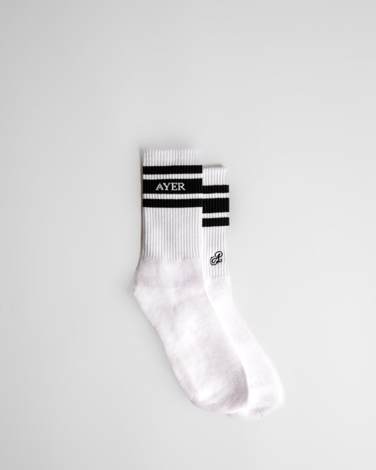 AYER White Crew Sock