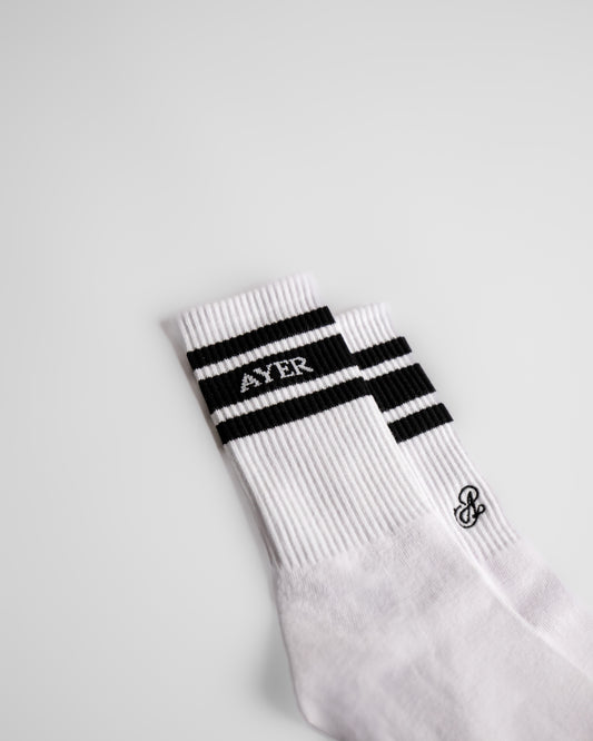 AYER White Crew Sock