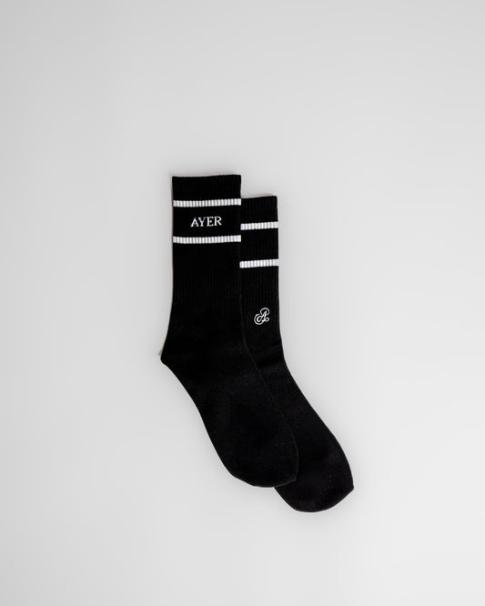 AYER Black Crew Socks
