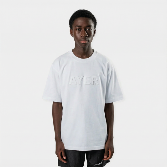 White Embossed Tee
