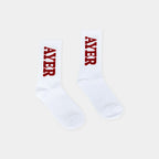 White and Red AYER Socks