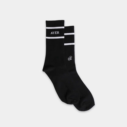 AYER Black Crew Socks